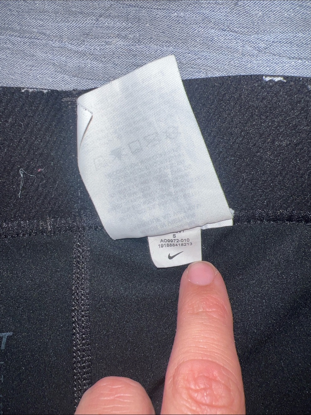 Nike Black Capri Leggings with White Swoosh and NIKE PRO Waistband - Picture 4 of 6